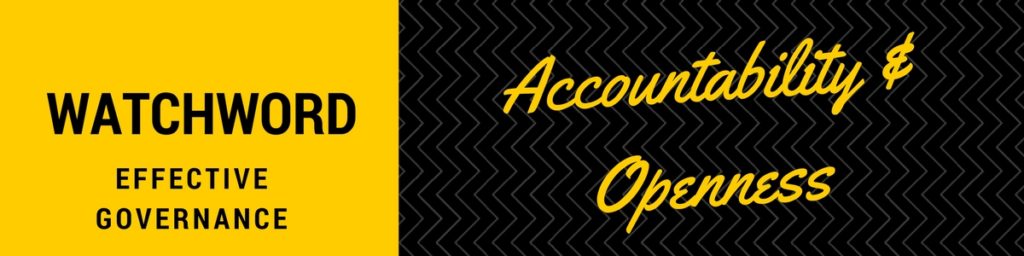 Watchword for Effective Governance